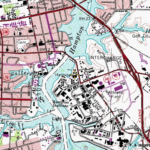 Topographic Map of Bayberry Hospital, VA