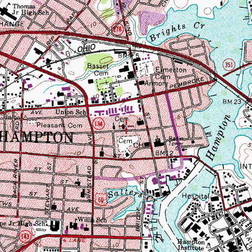Topographic Map of Bethel African Methodist Episcopal Church, VA