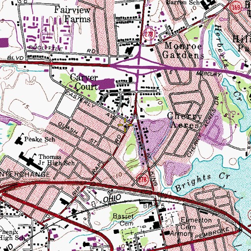 Topographic Map of Bethel Christian Church, VA