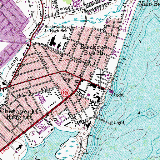Topographic Map of Buckroe Baptist Church, VA