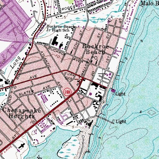 Topographic Map of Buckroe Baptist Church, VA