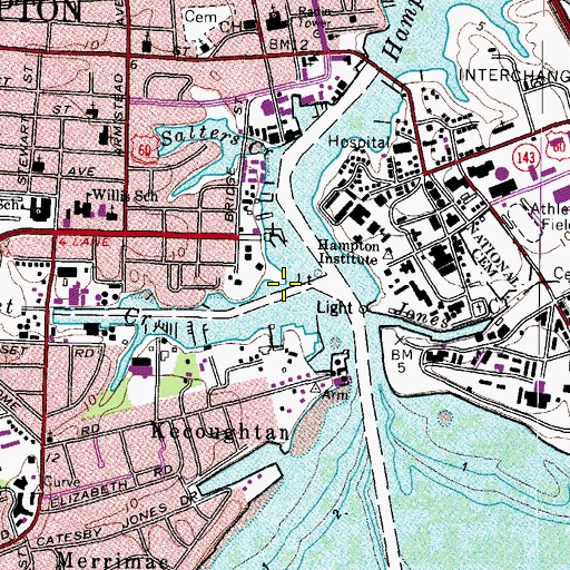 Topographic Map of Cedar Point, VA
