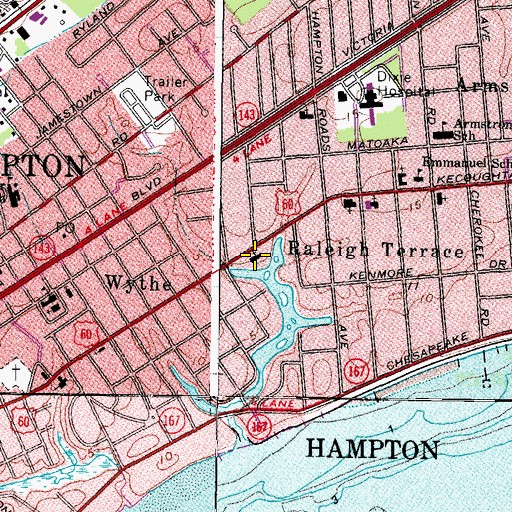 Topographic Map of First Church of Christ Scientist, VA