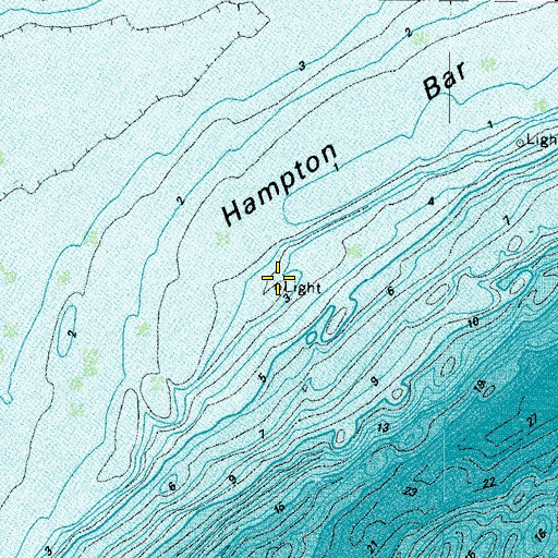 Topographic Map of Hampton Bar Light, VA
