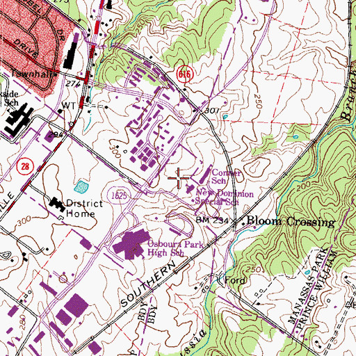 Topographic Map of Conner Elementary School, VA