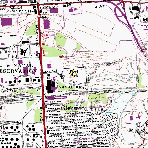 Topographic Map of Fleet Park, VA