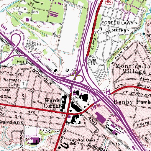 Topographic Map of Interchange 276, VA