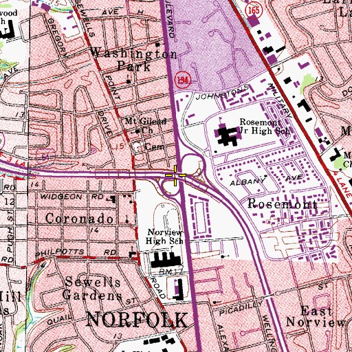 Topographic Map of Interchange 218, VA