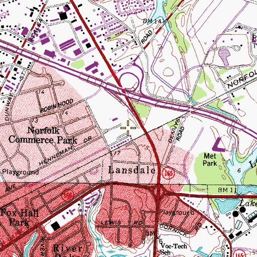 Topographic Map of Interchange 281, VA