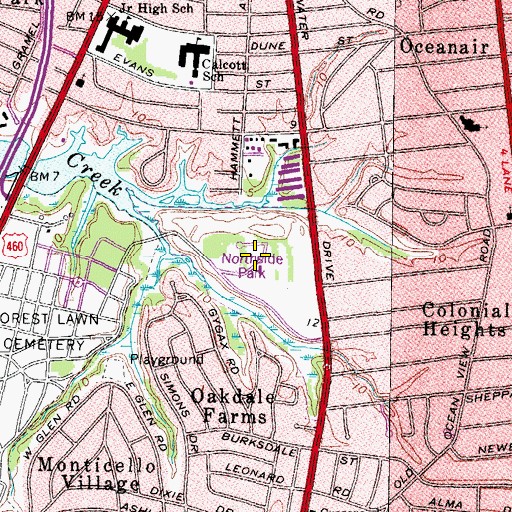 Topographic Map of Northside Park, VA