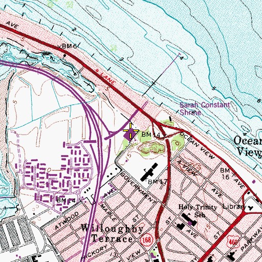 Topographic Map of Willoughby Elementary School, VA