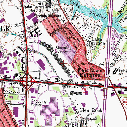 Topographic Map of Thomas Corner Post Office, VA