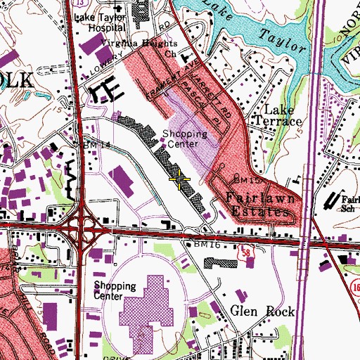 Topographic Map of Thomas Corner Post Office, VA