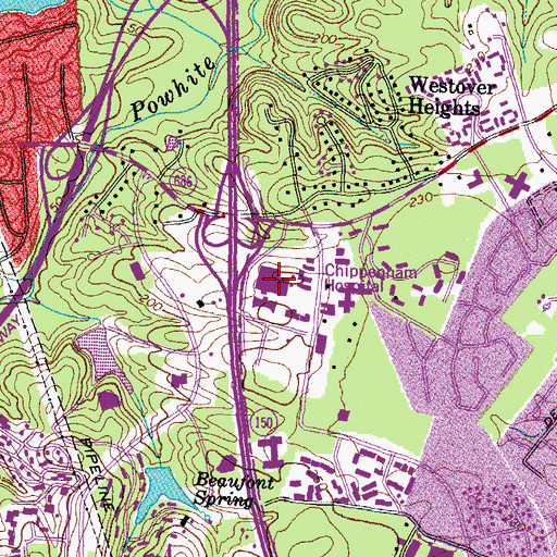 Topographic Map of Chippenham Hospital, VA
