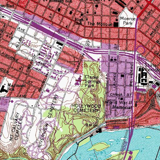 Topographic Map of Clark Springs Elementary School, VA