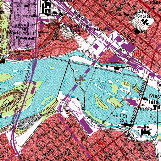 Topographic Map of Manchester Bridge, VA