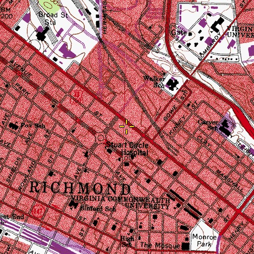 Topographic Map of Saunders Post Office, VA