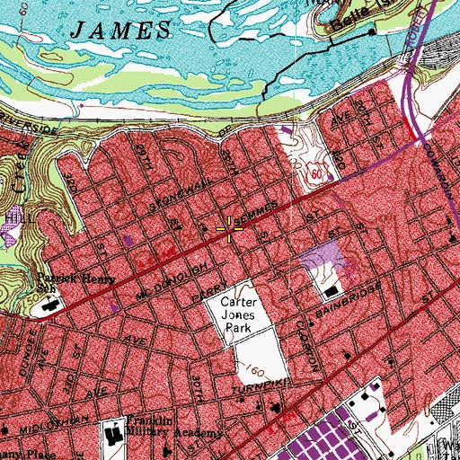 Topographic Map of Woodland Park, VA