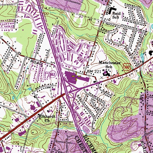 Topographic Map of Chippenham Mall Shopping Center, VA