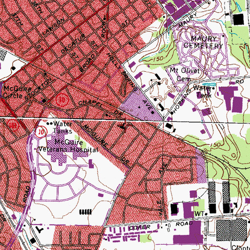 Topographic Map of Stockton Memorial Baptist Church, VA