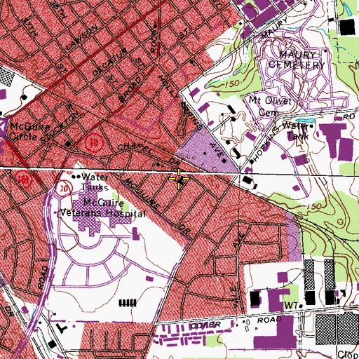 Topographic Map of Stockton Memorial Baptist Church, VA