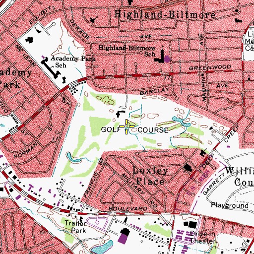 Topographic Map of Bide-A-Wee Golf Club, VA