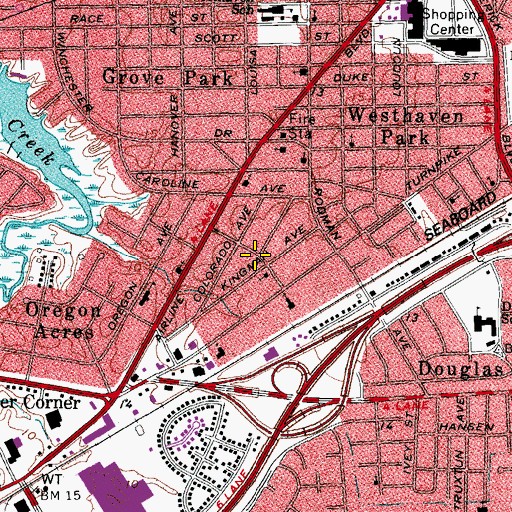 Topographic Map of Oregon Gardens, VA