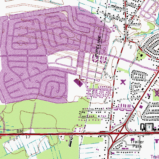 Topographic Map of Camelot Elementary School, VA