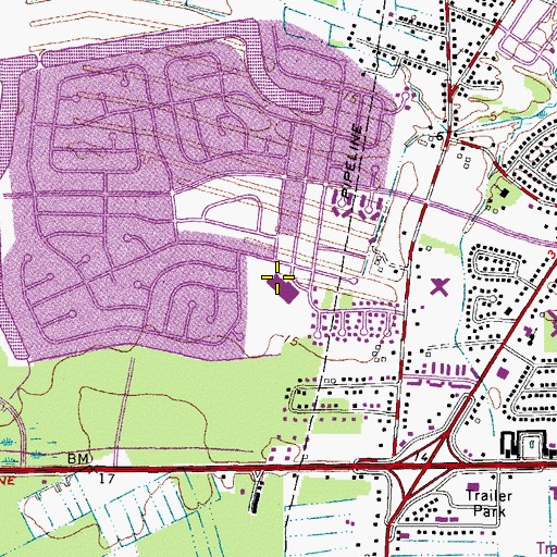 Topographic Map of Camelot Elementary School, VA
