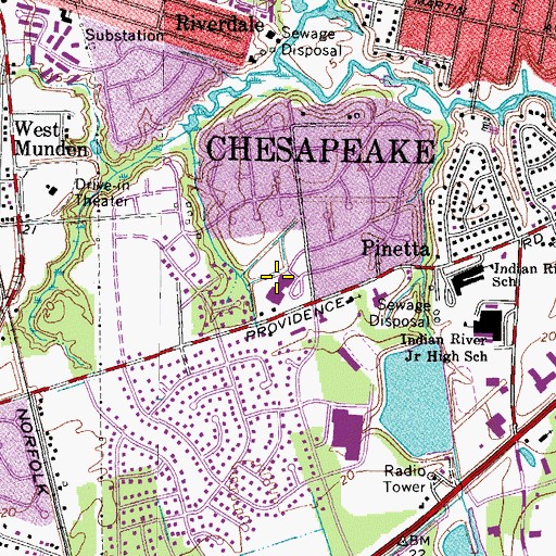 Topographic Map of Georgetown Primary School, VA