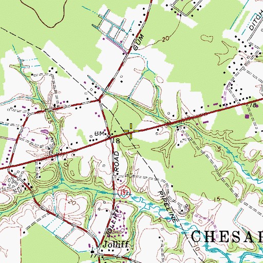Topographic Map of Interchange 11, VA