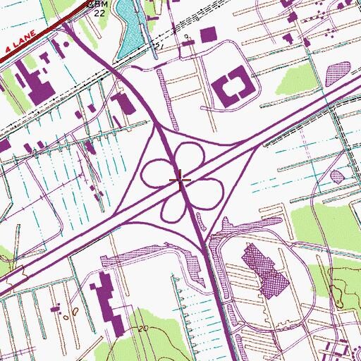 Topographic Map of Interchange 289, VA