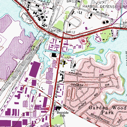 Topographic Map of Diamond Springs Shopping Center, VA