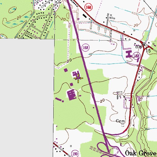 Topographic Map of Chesapeake Regional Medical Center, VA