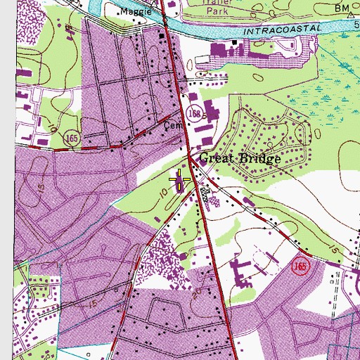 Topographic Map of Wilson Village Shopping Center, VA