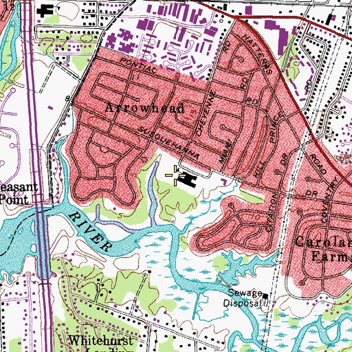 Topographic Map of Arrowhead Elementary School, VA