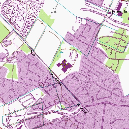 Topographic Map of Green Run High School, VA