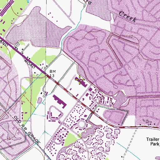 Topographic Map of Holland Plaza Shopping Center, VA