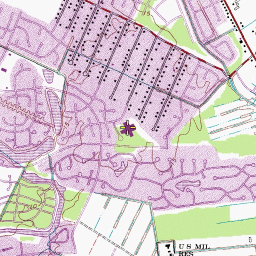 Topographic Map of Indian Lakes Elementary School, VA