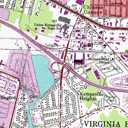 Topographic Map of Interchange 2, VA