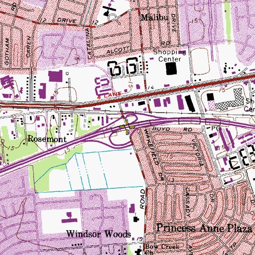 Topographic Map of Interchange 4, VA