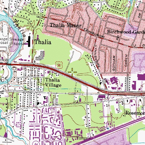 Topographic Map of Loehmanns Plaza Shopping Center, VA