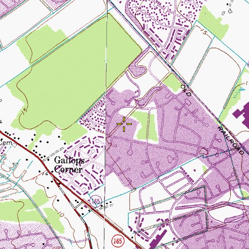 Topographic Map of White Oaks Elementary School, VA