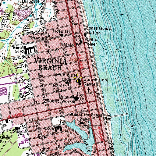 Topographic Map of Allen B Shepard Convention Building, VA