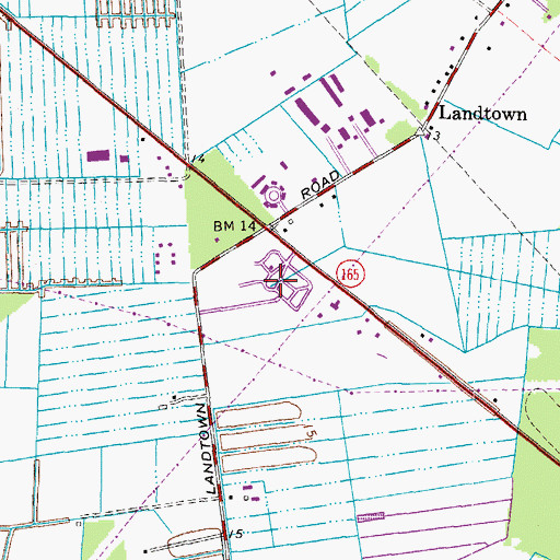 Topographic Map of Colonial Grove Memorial Park, VA