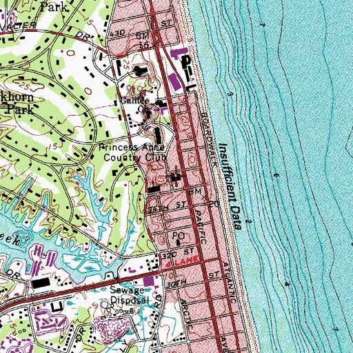 Topographic Map of First Presbyterian Church, VA