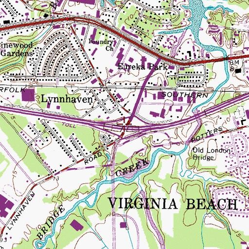 Topographic Map of Interchange 5, VA