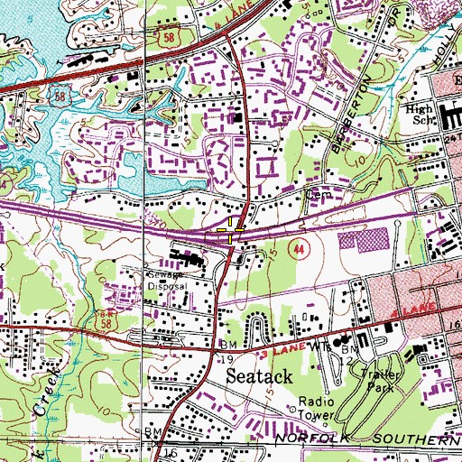Topographic Map of Interchange 7, VA
