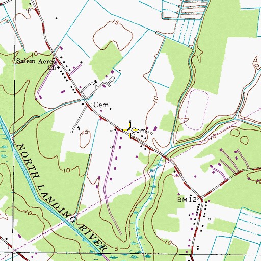Topographic Map of Lane Cemetery, VA