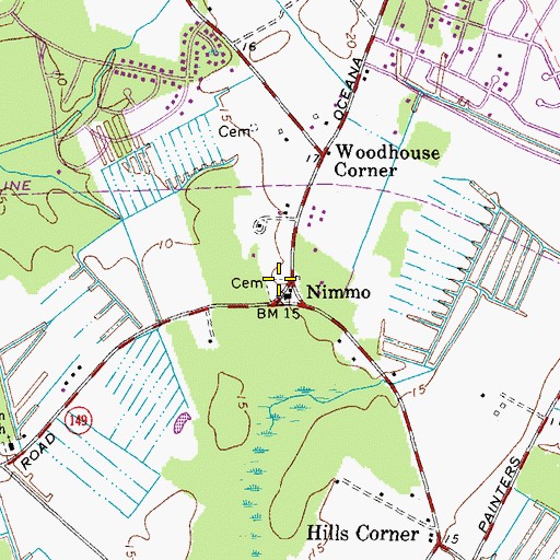 Topographic Map of Nimmo Cemetery, VA